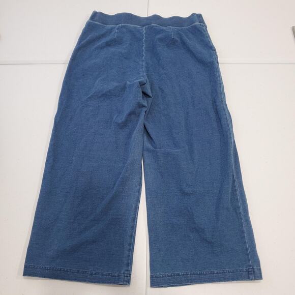 Pure Jill Indigo Pants Womens XS Blue Wide Leg Pull On Crop Soft Lounge - Picture 2 of 9